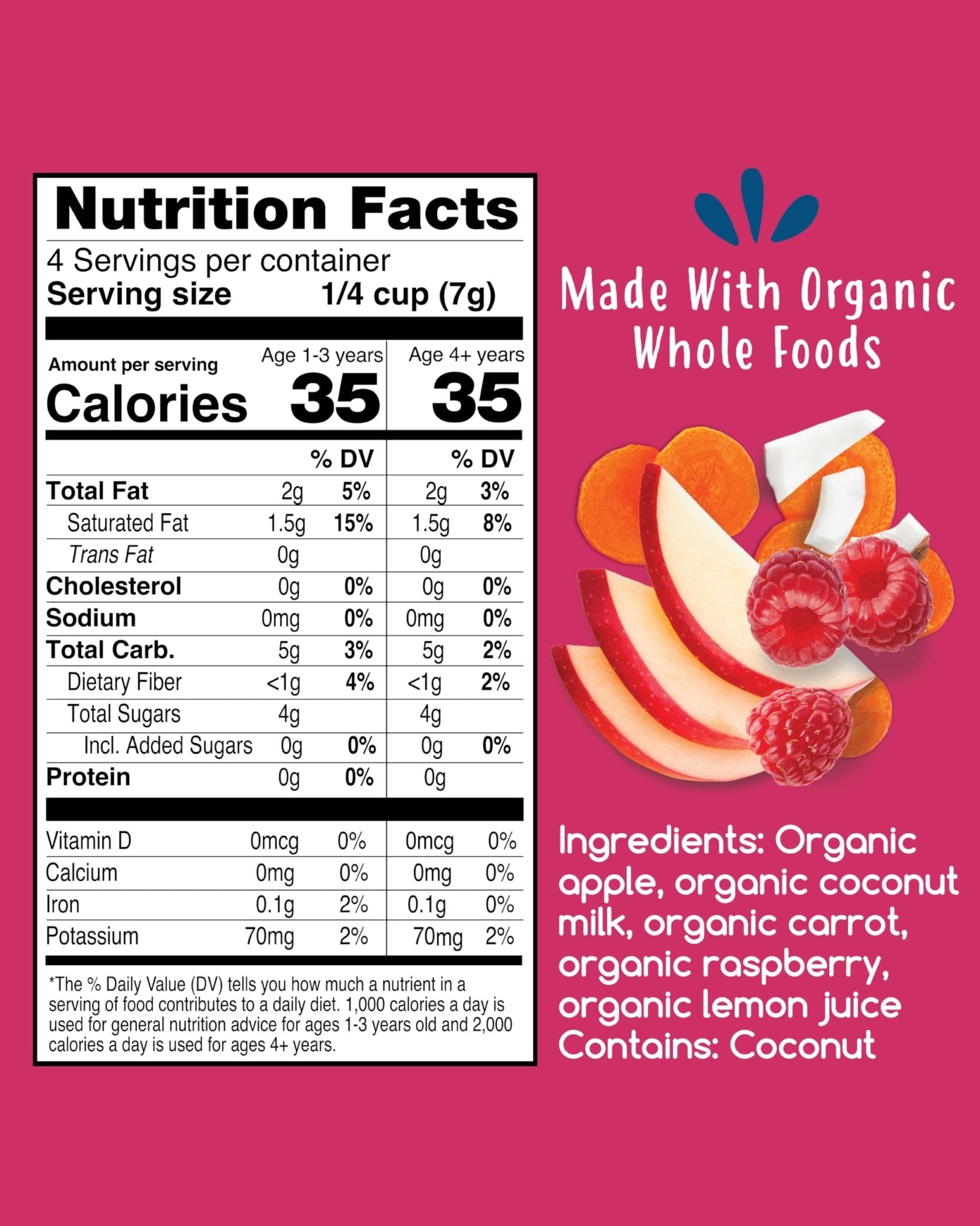 Amara Smoothie Melts - Carrot Raspberry - Baby Snacks Made With Fruits and Vegetables - Healthy Toddler Snacks For Your Kids Lunch Box - Organic Plant Based Yogurt Melts - 6 Resealable Bags - Fresh Hearth