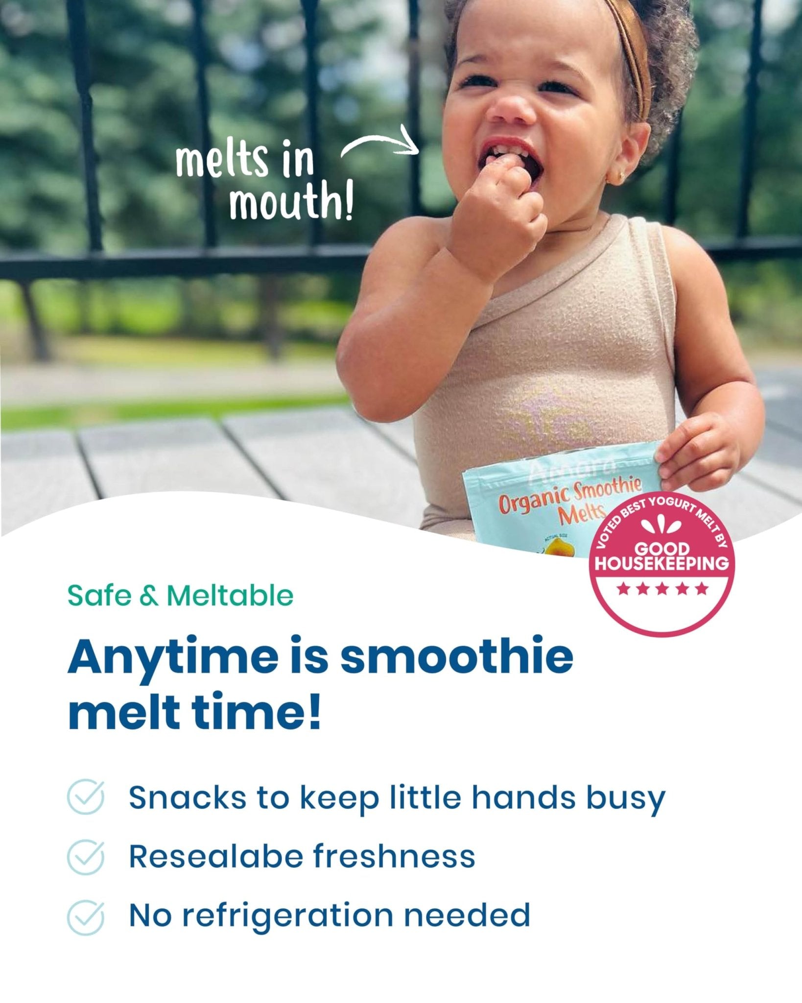 Amara Smoothie Melts - Carrot Raspberry - Baby Snacks Made With Fruits and Vegetables - Healthy Toddler Snacks For Your Kids Lunch Box - Organic Plant Based Yogurt Melts - 6 Resealable Bags - Fresh Hearth