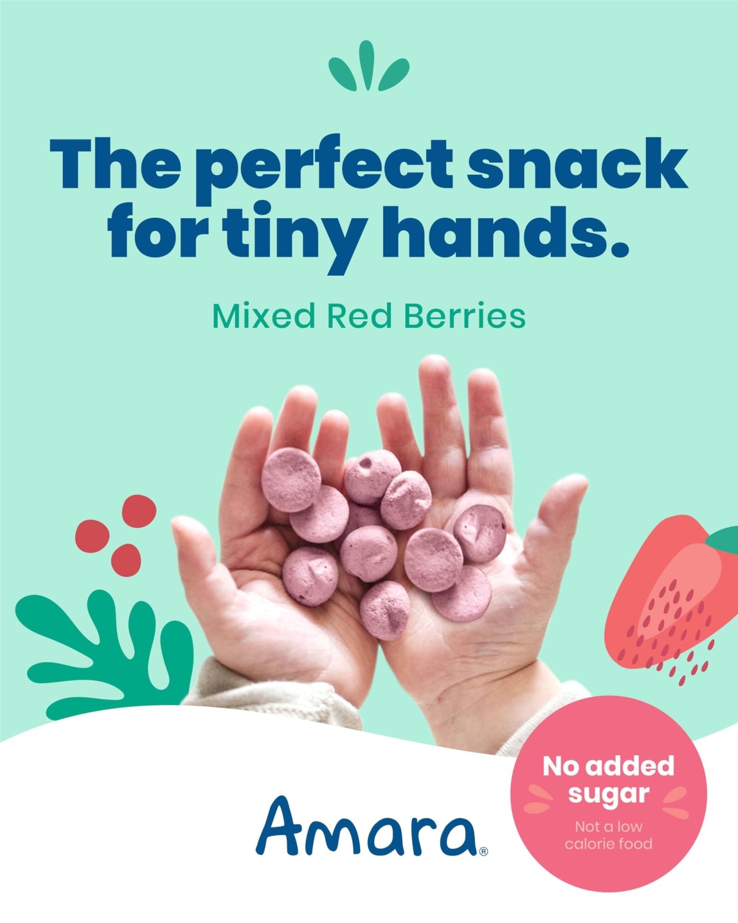Amara Smoothie Melts - Mixed Red Berries - Baby Snacks Made With Fruits and Vegetables - Healthy Toddler Snacks For Your Kids Lunch Box - Organic Plant Based Yogurt Melts - 6 Resealable Bags - Fresh Hearth