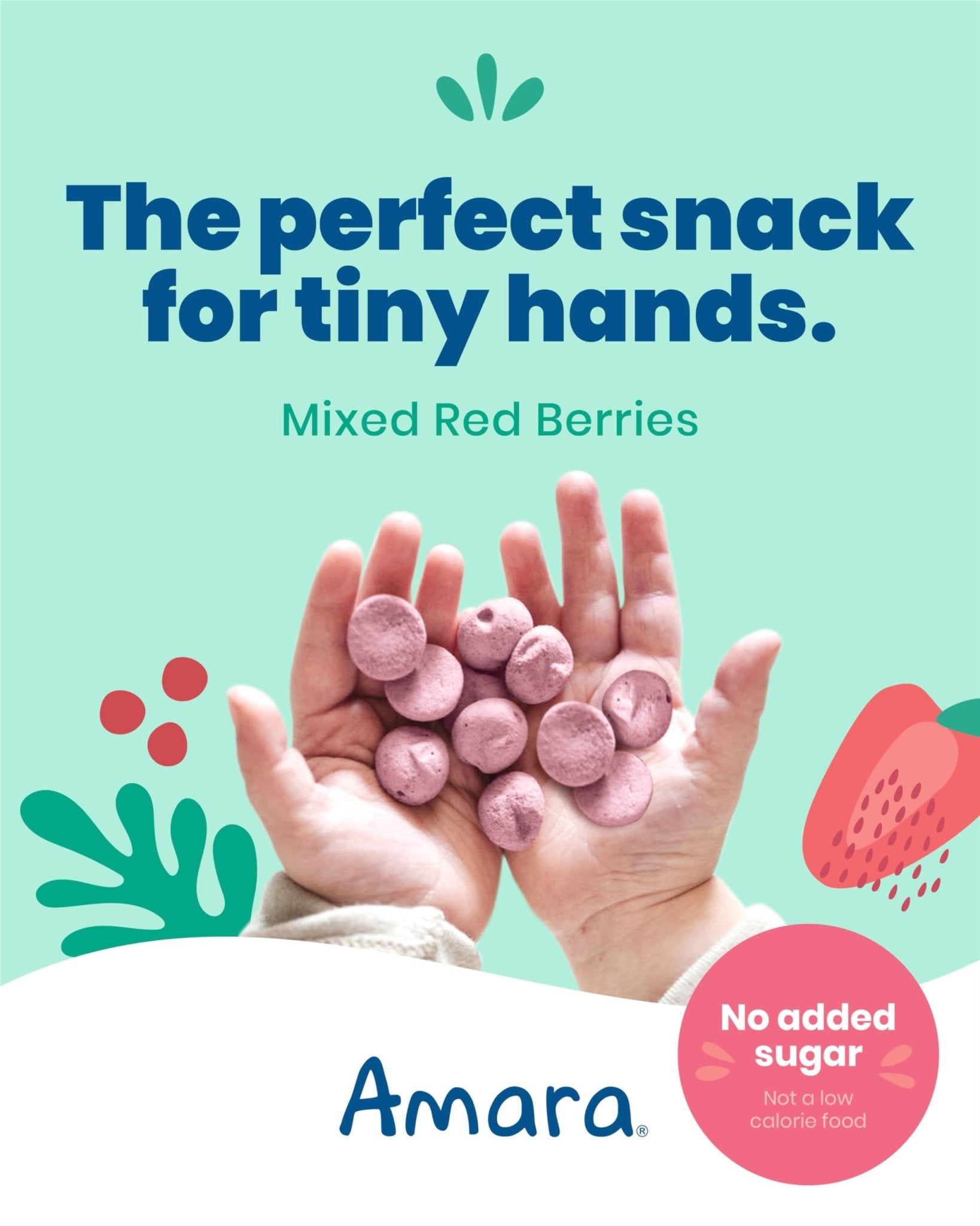 Amara Smoothie Melts - Mixed Red Berries - Baby Snacks Made With Fruits and Vegetables - Healthy Toddler Snacks For Your Kids Lunch Box - Organic Plant Based Yogurt Melts - 6 Resealable Bags - Fresh Hearth