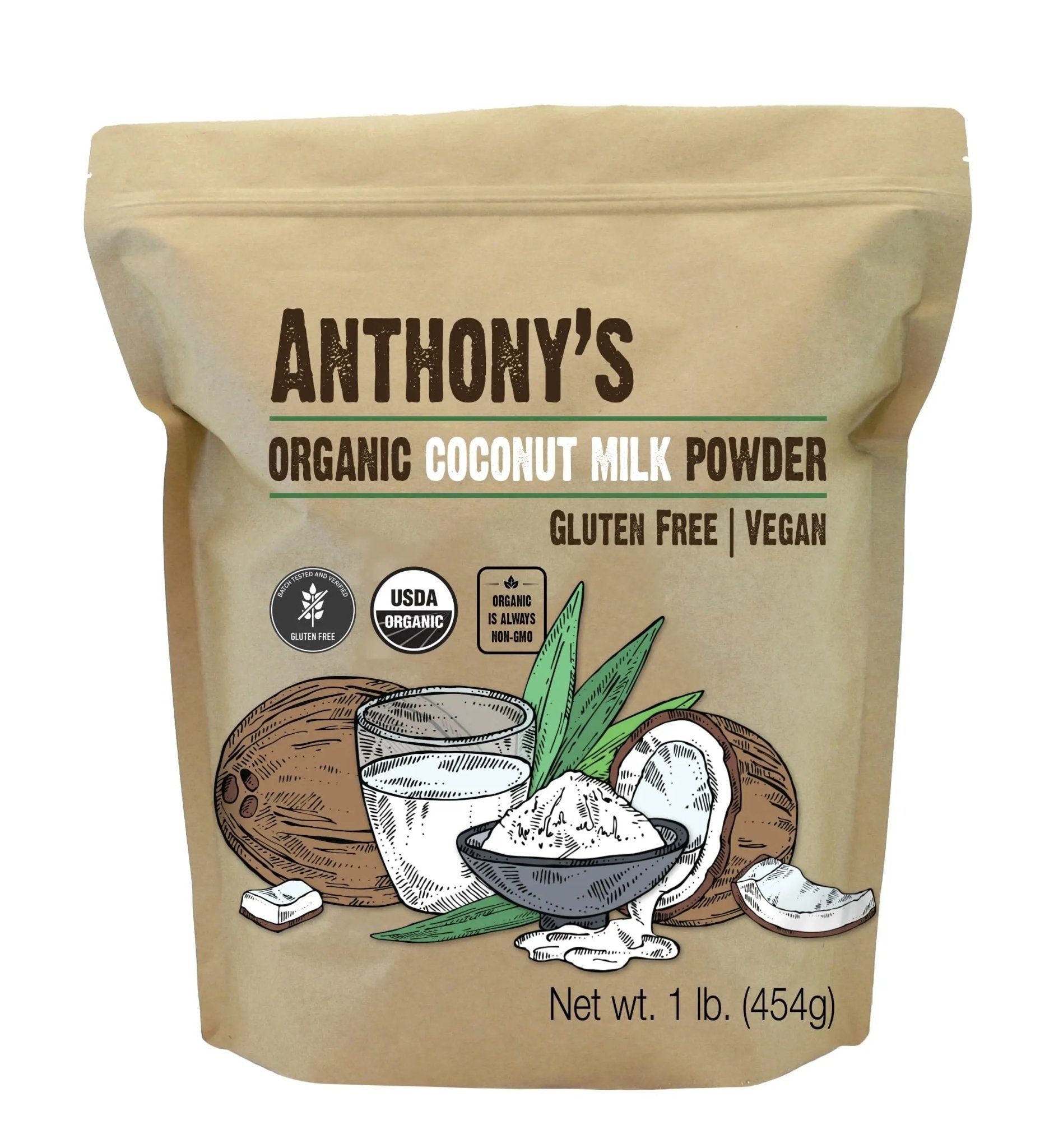 Anthony's Organic Coconut Milk Powder, 1 lb, Gluten Free, Vegan & Dairy Free, Creamer Alternative, Keto Friendly - Fresh Hearth