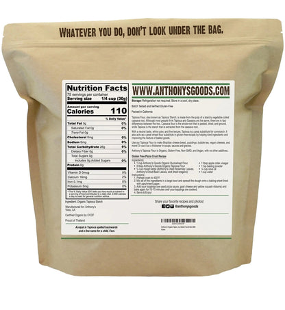 Anthony's Organic Tapioca Flour Starch, 5lbs, Gluten Free & Non GMO - Fresh Hearth