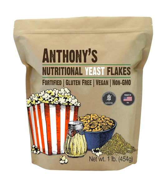 Anthony's Premium Nutritional Yeast Flakes, 1 lb, Fortified, Gluten Free, Non GMO, Vegan - Fresh Hearth