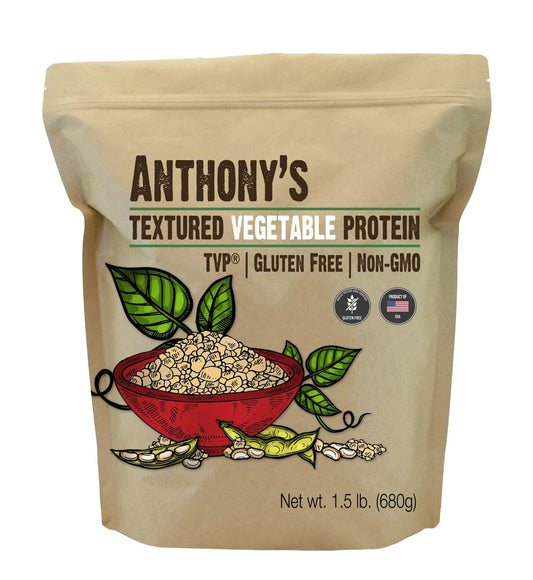 Anthony's Textured Vegetable Protein, TVP, 1.5 lb, Gluten Free, Vegan, Made in USA, Unflavored - Fresh Hearth