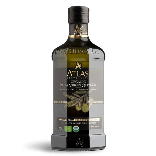 Atlas, organic Cold pressed olive oil, Pressed Moroccan Extra Virgin Olive Oil, Polyphenol Rich | EVOO From Morocco, Newly Harvested Unprocessed from One Single Family Farm | Trusted by Award - Winning Chefs | 500 mL - Fresh Hearth