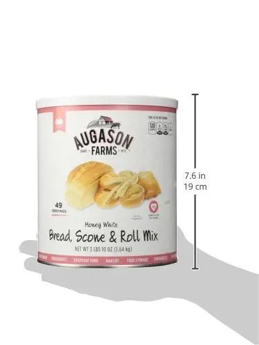 Augason Farms Bread and Roll Mix Can, Emergency Food Supply, Everyday Meals, 48 Servings - Fresh Hearth