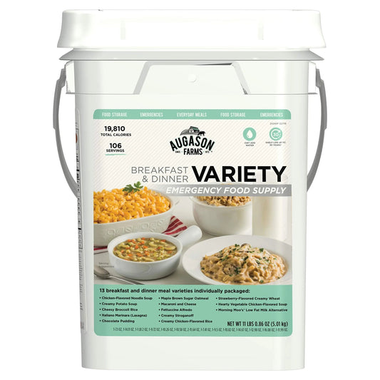 Augason Farms Breakfast and Dinner Variety Pail Emergency Food Supply Everyday Meals 4 Gallon Pail - Fresh Hearth
