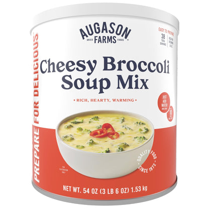 Augason Farms Cheesy Broccoli Soup Mix Can, Emergency Food Supply, Everyday Meals, 38 Servings - Fresh Hearth