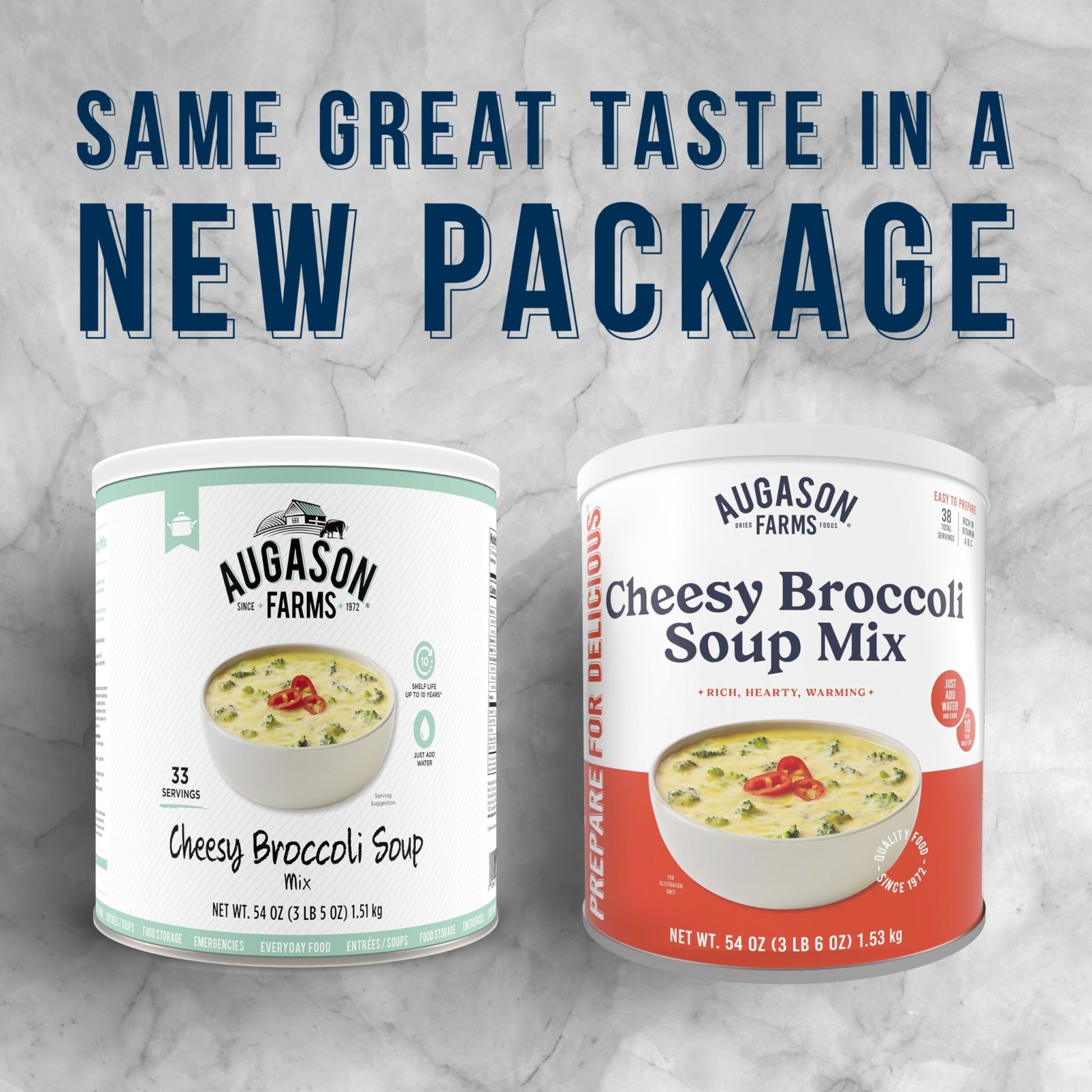 Augason Farms Cheesy Broccoli Soup Mix Can, Emergency Food Supply, Everyday Meals, 38 Servings - Fresh Hearth