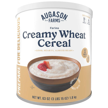 Augason Farms Creamy Wheat Cereal Can, Emergency Food Supply, Everyday Meals, 55 Servings - Fresh Hearth
