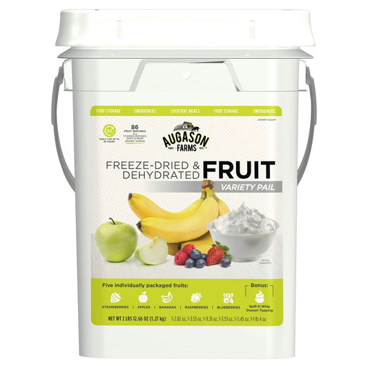 Augason Farms Dehydrated and Freeze - Dried Fruit Variety Pail, 25 - Year Shelf Life, Emergency Food Supply, Camping Food - Fresh Hearth