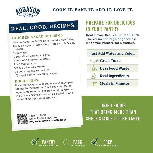 Augason Farms Dehydrated Cross Cut Celery Can, Emergency Food Supply, Everyday Meals, 36 Servings - Fresh Hearth