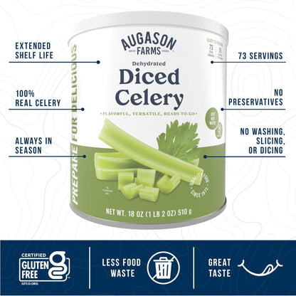 Augason Farms Dehydrated Cross Cut Celery Can, Emergency Food Supply, Everyday Meals, 36 Servings - Fresh Hearth