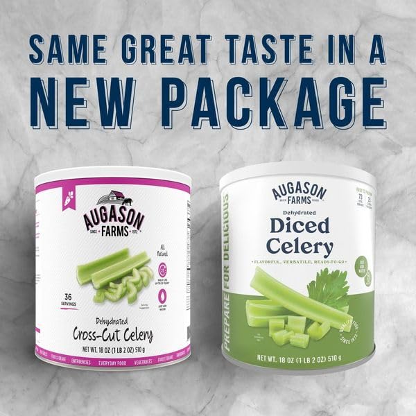Augason Farms Dehydrated Cross Cut Celery Can, Emergency Food Supply, Everyday Meals, 36 Servings - Fresh Hearth