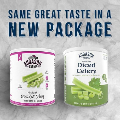 Augason Farms Dehydrated Cross Cut Celery Can, Emergency Food Supply, Everyday Meals, 36 Servings - Fresh Hearth