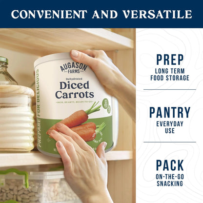 Augason Farms Dehydrated Diced Carrots Can, Emergency Food Supply, Everyday Meals, 216 Servings - Fresh Hearth