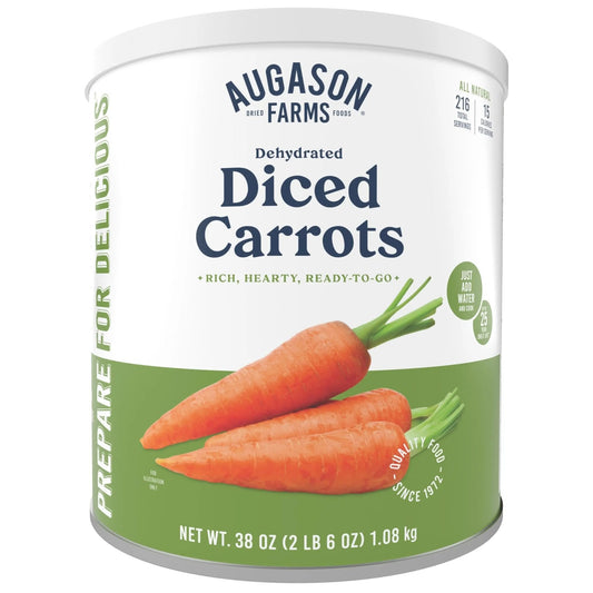 Augason Farms Dehydrated Diced Carrots Can, Emergency Food Supply, Everyday Meals, 216 Servings - Fresh Hearth