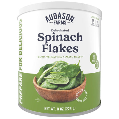 Augason Farms Dehydrated Spinach Flakes Can, Emergency Food Supply, Everyday Meals, 45 Servings - Fresh Hearth