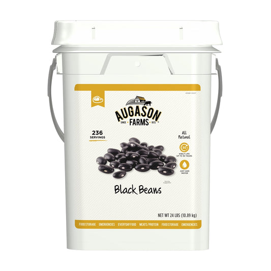 Augason Farms Dried Black Beans 4 - Gallon Pail, Bulk Food Storage, Emergency Food Supply, Everyday Meals, 237 Servings - Fresh Hearth