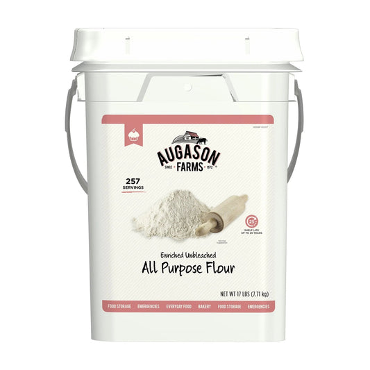 Augason Farms Enriched Unbleached Flour All Purpose Flour 17 Pound (Pack of 1) - Fresh Hearth