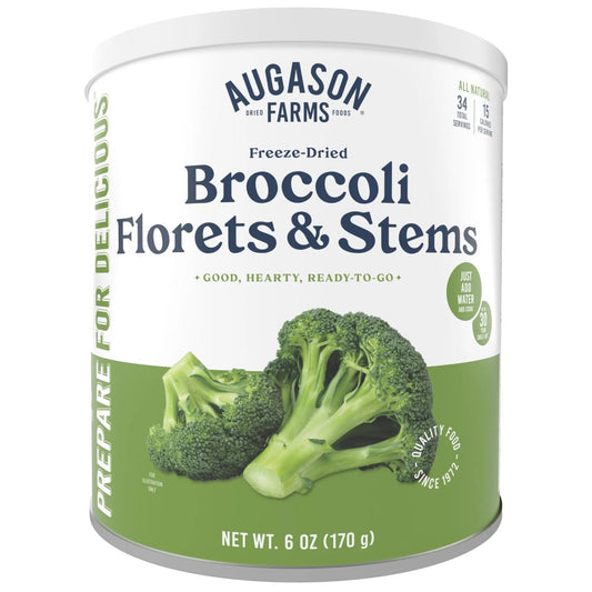 Augason Farms Freeze Dried Broccoli Florets & Stems Can, Emergency Food Supply, Everyday Meals, 34 Servings - Fresh Hearth