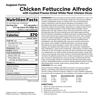 Augason Farms Freeze Dried Chicken Fettuccine Alfredo Kit 42.02 Oz No. 10 Can - Fresh Hearth
