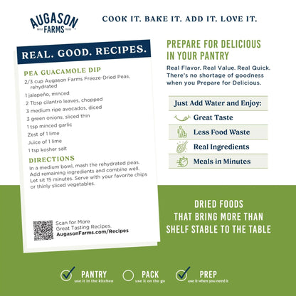 Augason Farms Freeze Dried Peas Can, Emergency Food Supply, Everyday Meals, 30 Servings - Fresh Hearth