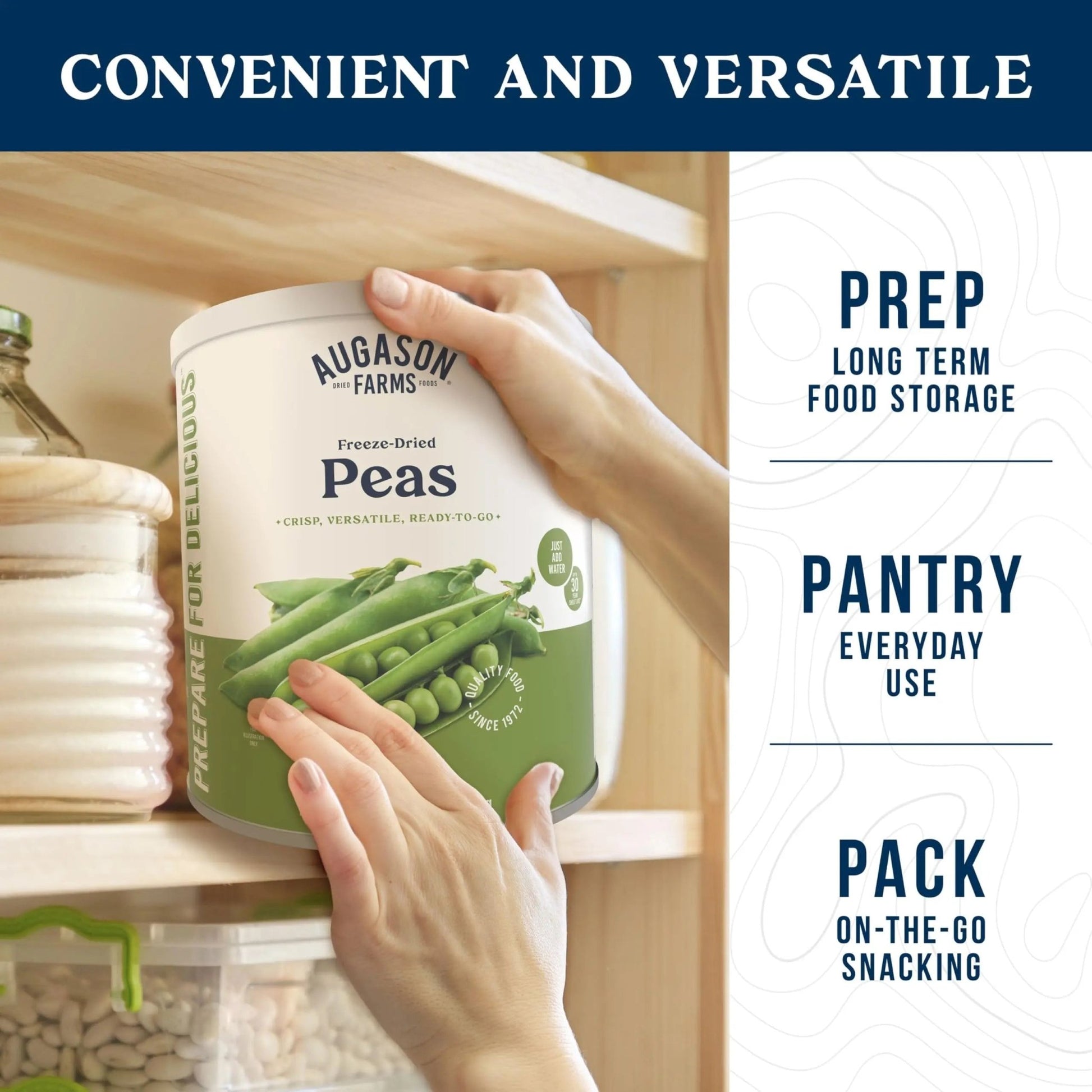 Augason Farms Freeze Dried Peas Can, Emergency Food Supply, Everyday Meals, 30 Servings - Fresh Hearth