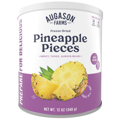 Augason Farms Freeze Dried Pineapple Pieces Can, Emergency Food Supply, Everyday Meals, 34 Servings - Fresh Hearth