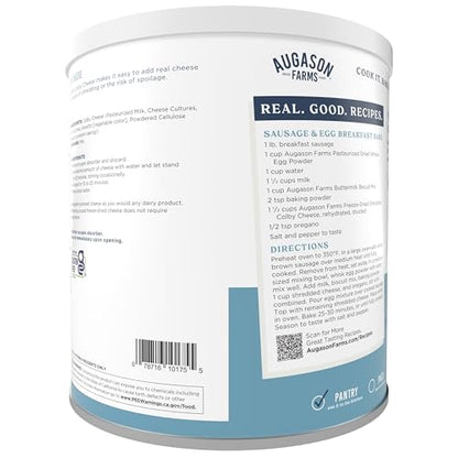 Augason Farms Freeze Dried Shredded Colby Cheese Can, Emergency Food Supply, Everyday Meals, 30 Servings - Fresh Hearth