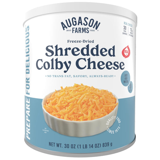 Augason Farms Freeze Dried Shredded Colby Cheese Can, Emergency Food Supply, Everyday Meals, 30 Servings - Fresh Hearth