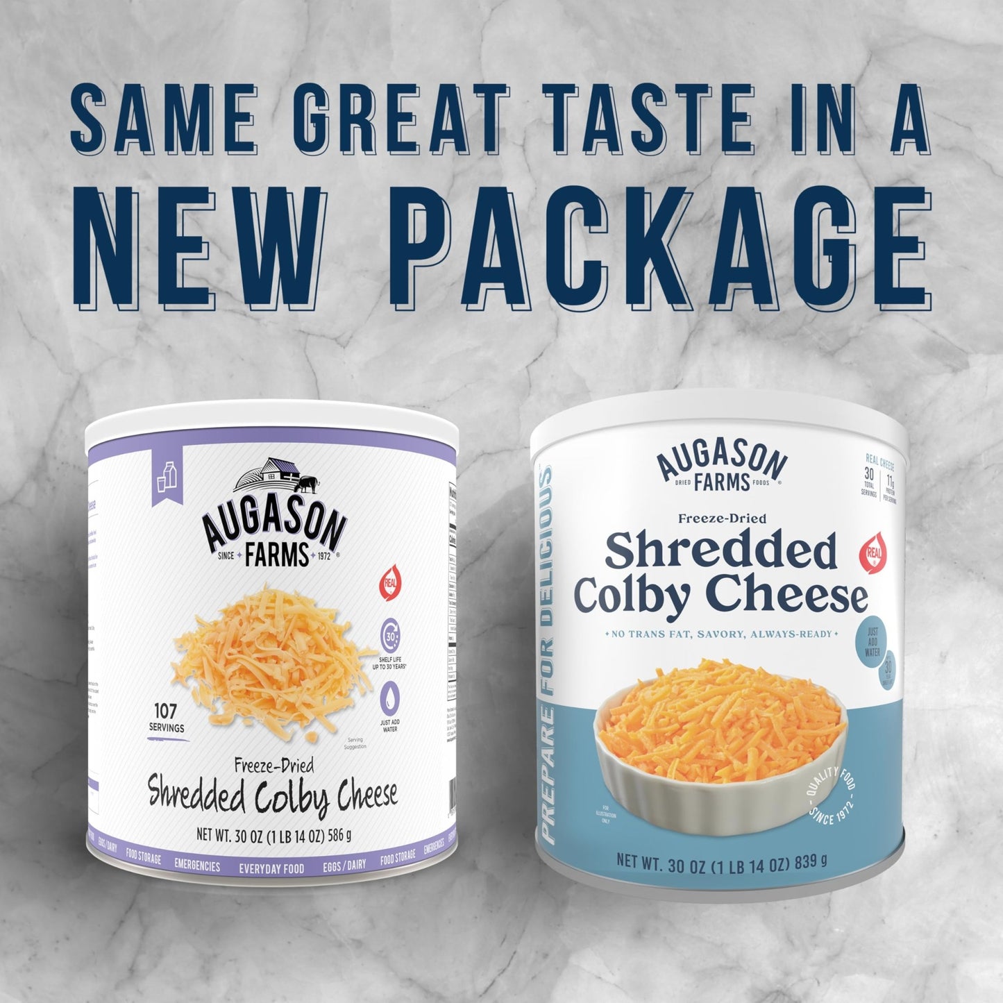 Augason Farms Freeze Dried Shredded Colby Cheese Can, Emergency Food Supply, Everyday Meals, 30 Servings - Fresh Hearth