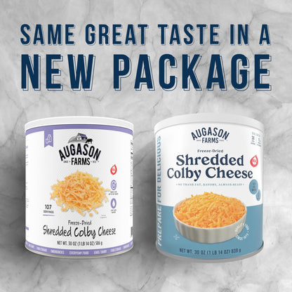 Augason Farms Freeze Dried Shredded Colby Cheese Can, Emergency Food Supply, Everyday Meals, 30 Servings - Fresh Hearth