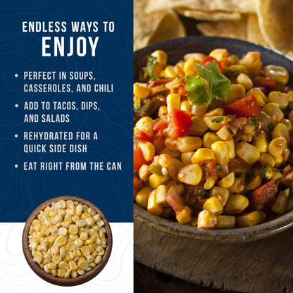 Augason Farms Freeze Dried Sweet Corn Can, Emergency Food Supply, Everyday Meals, 30 Servings - Fresh Hearth