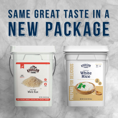 Augason Farms Long Grain White Rice 4 - Gallon Pail, Emergency Food Supply, Everyday Meals, 242 Servings - Fresh Hearth