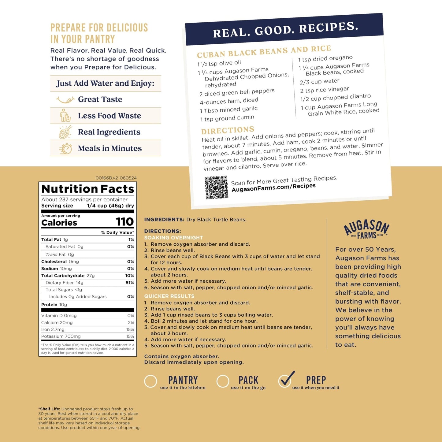 Augason Farms Long Grain White Rice 4 - Gallon Pail, Emergency Food Supply, Everyday Meals, 242 Servings - Fresh Hearth