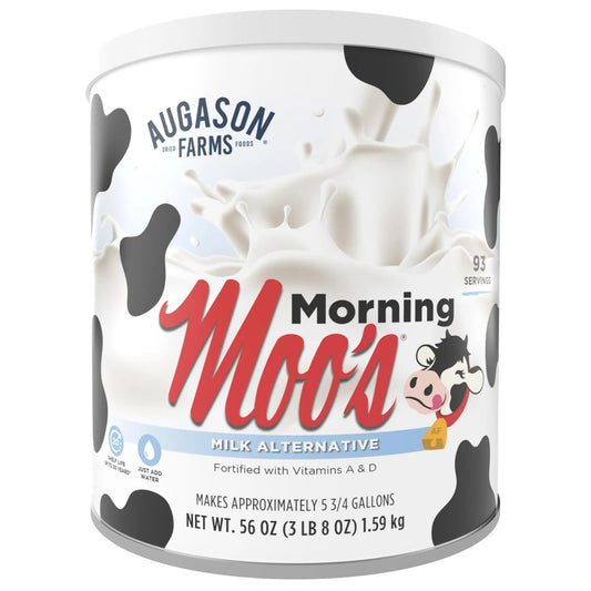 Augason Farms Morning Moo's Milk Alternative Can, Emergency Food Storage, Everyday Meals, 93 Servings - Fresh Hearth