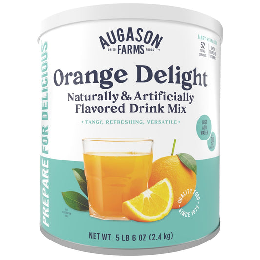 Augason Farms Orange Delight Drink Mix Can, Emergency Food Supply, Everyday Meals, 52 Servings - Fresh Hearth