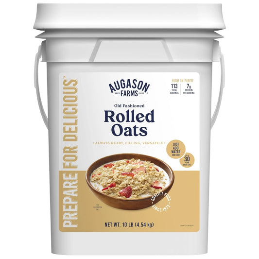 Augason Farms Regular Rolled Oats 4 - Gallon Pail, Emergency Food Supply, Everyday Meals, 113 Servings - Fresh Hearth