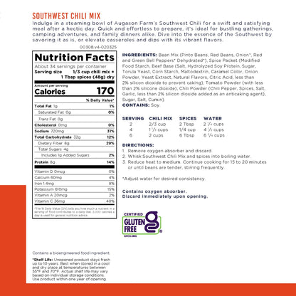 Augason Farms Southwest Chili Mix Can, Certified Gluten Free, Emergency Food Supply, Everyday Meals, 34 Servings - Fresh Hearth