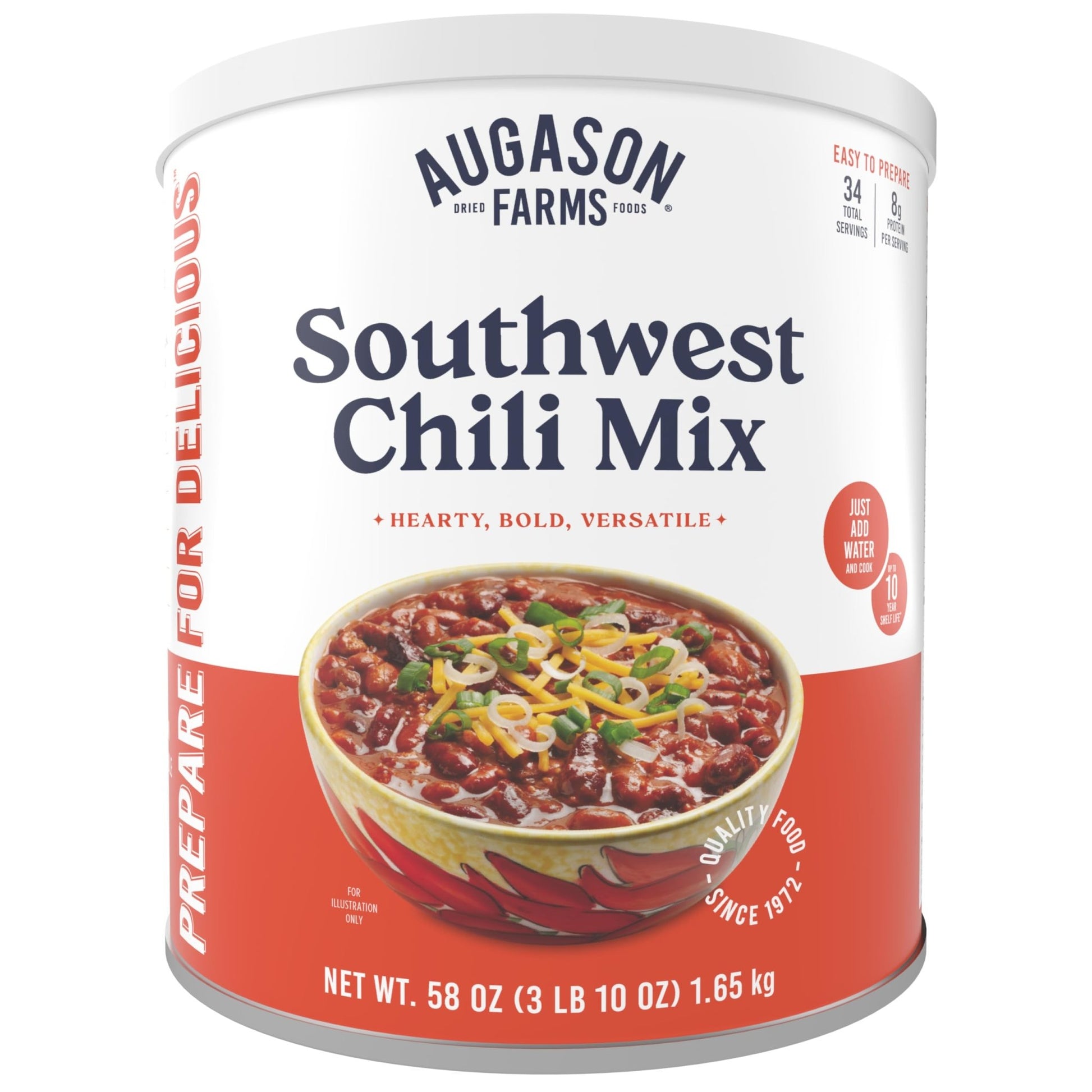 Augason Farms Southwest Chili Mix Can, Certified Gluten Free, Emergency Food Supply, Everyday Meals, 34 Servings - Fresh Hearth