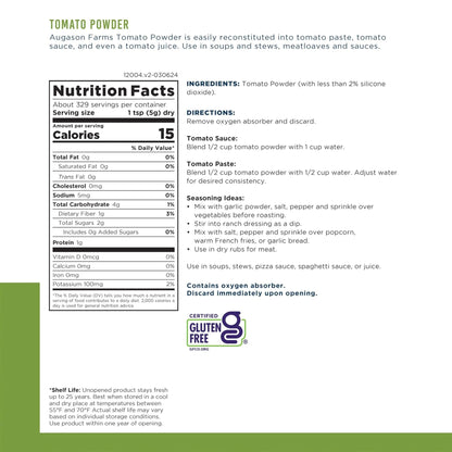 Augason Farms Tomato Powder Can, Emergency Food Supply, Everyday Meals, 329 Servings - Fresh Hearth