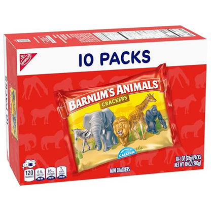 BARNUM'S Original Animal Crackers, Kids Snacks, 10 Snack Packs - Fresh Hearth