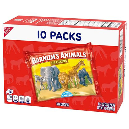 BARNUM'S Original Animal Crackers, Kids Snacks, 10 Snack Packs - Fresh Hearth