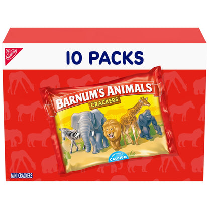 BARNUM'S Original Animal Crackers, Kids Snacks, 10 Snack Packs - Fresh Hearth