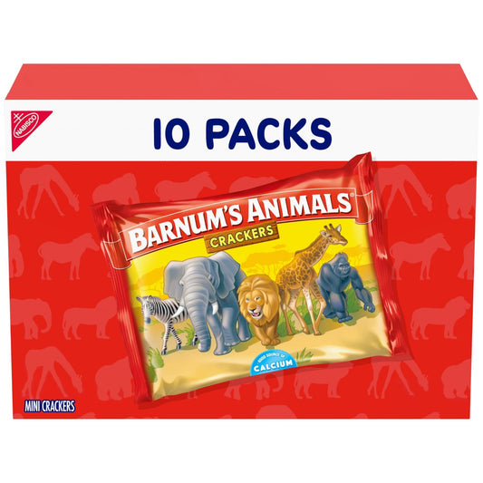 BARNUM'S Original Animal Crackers, Kids Snacks, 10 Snack Packs - Fresh Hearth