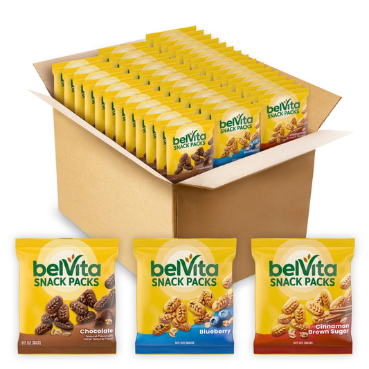 belVita Bites Breakfast Biscuits Variety Pack, 3 Flavors, 40 Snack Packs - Fresh Hearth