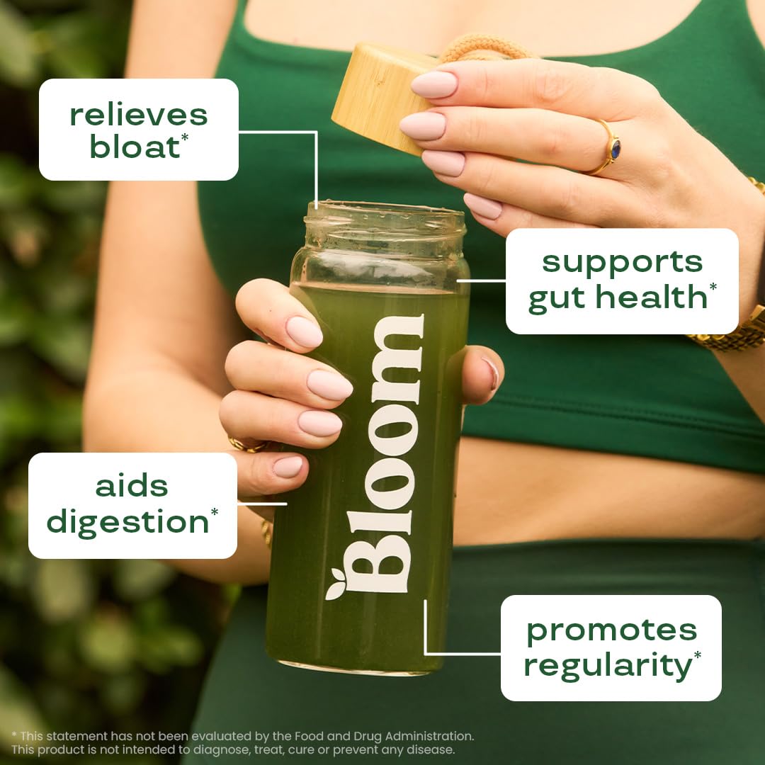 Bloom Nutrition Superfood Greens Powder, Digestive Enzymes with Probiotics and Prebiotics, Gut Health, Bloating Relief for Women, Chlorella, Green Juice Mix with Beet Root Powder, 30 SVG, Mango - Fresh Hearth