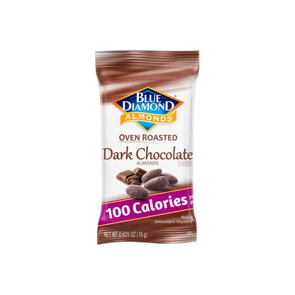 Blue Diamond Almonds Dark Chocolate Cocoa Dusted Snack Nuts, 100 Calorie Packs, (Pack of 1, 32 Count Toal) - Fresh Hearth