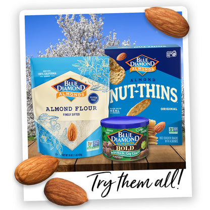 Blue Diamond Almonds Low Sodium Lightly Salted Snack Nuts, 100 Calorie Packs, 0.6 Ounce (Pack of 32) - Fresh Hearth
